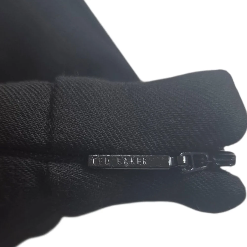 NWT Ted Baker Devana Black Flat Front Tapered Leg Trousers US 4 - Picture 8 of 11